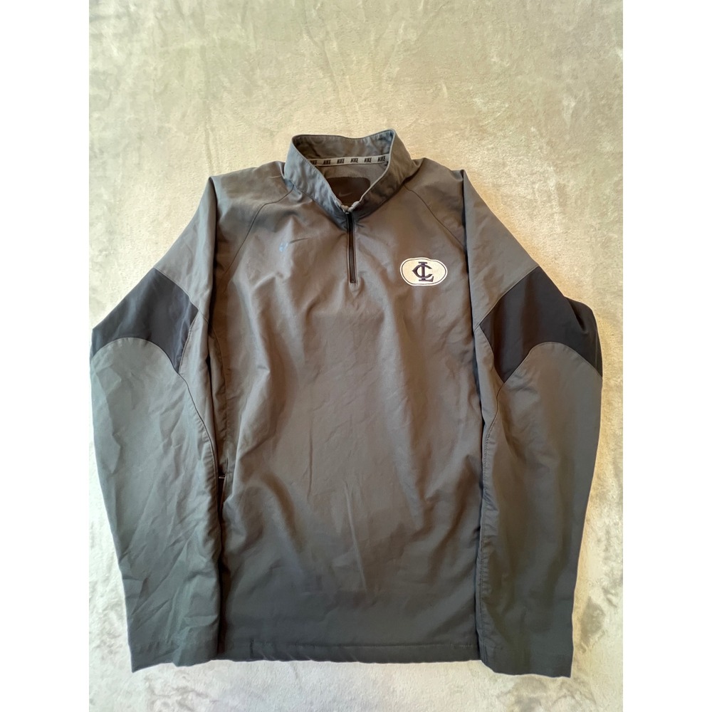 Nike 1/4 Zip Pullover Men Large Gray Golf logo Windbreaker Jacket